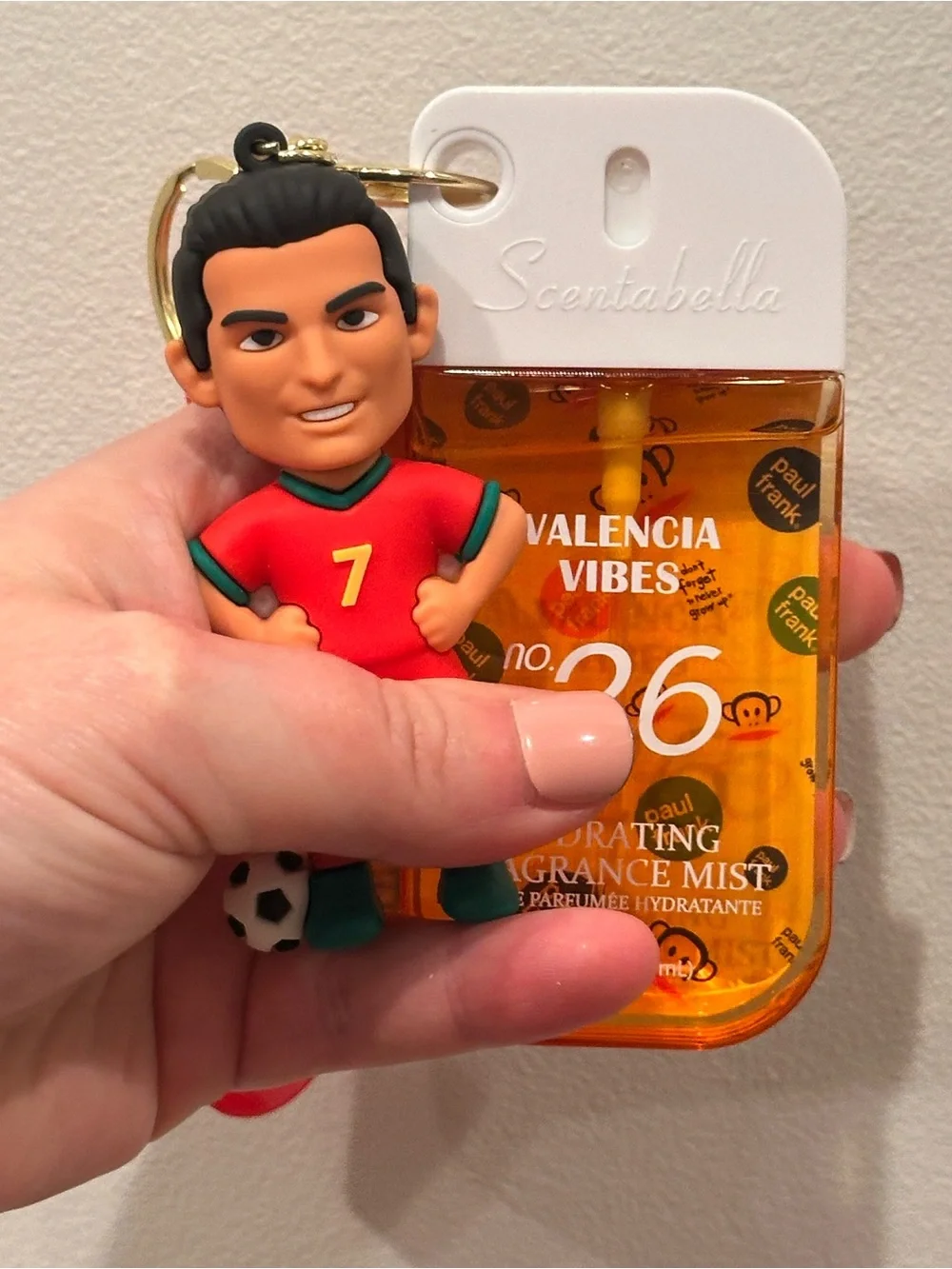 Cristiano Ronaldo CR7 Portugal Soccer Keychain w/ Fragrance Mist World Cup Gift